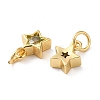 Brass Cubic Zirconia Charms FIND-Z005-02A-2