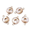 Natural Trochus Shell Connector Charms SSHEL-N037-03-2
