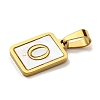 PVD Vacuum Plating 304 Stainless Steel Pave Natural White Shell Pendants STAS-S130-03G-O-2