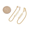 Leaf with Triangle Brass Tassel Stud Earrings EJEW-JE06782-4