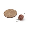 Round Natural Wood Connector Charms PALLOY-JF01994-02-2