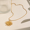 304 Stainless Steel Vintage Sun Spiral Pendant Necklaces for Women WV2737-4