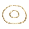 Ion Plating(IP) 304 Stainless Steel Cuban Link Chain Bracelets & Necklaces Jewelry Sets SJEW-B019-03E-G-2