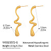 304 Stainless Steel Wavy Dangle Earrings for Women XZ4917-1-2