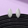 Brass Textured Stud Earrings EJEW-A143-02A-S-1