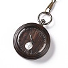 Ebony Wood Pocket Watch with Brass Curb Chain and Clips WACH-D017-A10-01AB-2