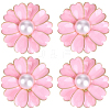 6Pcs Flower Alloy Plastic Cufflinks FIND-CY0001-64-7