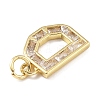 Brass Micro Pave Cubic Zirconia Pendants KK-V014-01G-04-2