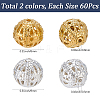 120Pcs 2 Styles Brass Beads KK-SC0007-96-2