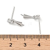 Rhodium Plated Donut 925 Sterling Silver Stud Earring Findings STER-P056-13P-3