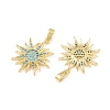 Brass Micro Pave Sky Blue Cubic Zirconia Pendants CU-CBAA571-08G-2