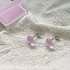 316L Surgical Stainless Steel & Glass Stud Earrings WGE1D71-01-1
