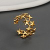Star 304 Stainless Steel Adjustable Cuff Rings for Women FS-WG544B5-01-3