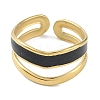 Ion Plating(IP) 304 Stainless Steel Enamel Cuff Finger Rings RJEW-L107-035G-02-2