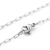 Non-Tarnish 304 Stainless Steel Paperclip Chain Necklace with Lobster Claw Clasps for Men Women NJEW-H205-03P-03-1