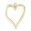 Heart Rack Plating Brass Big Pendants KK-Z067-10G-2