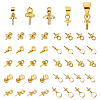 AHADERMAKER 100Pcs 5 Style Brass Cup Pearl Peg Bails Pin Pendants KK-GA0001-18-1