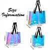 3Pcs 3 Style Rectangle Transparent Laser Plastic Hand Bags ABAG-SZC0007-09-2