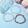 3Pcs 3 Styles Natural Mixed Gemstone Chips Stretch Bracelets Set BJEW-JB11060-02-2