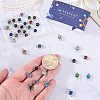 48Pcs 12 Colors Faceted Glass Flat Round Connector Charms FIND-SC0023-35-3