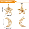 16Pcs 2 Style Brass Pendants KK-BC0002-06G-2