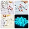 20Pcs Luminous Cube Letter Silicone Beads 12x12x12mm Square Dice Alphabet Beads with 2mm Hole Spacer Loose Letter Beads for Bracelet Necklace Jewelry Making JX437O-3