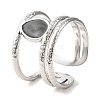 304 Stainless Steel Open Cuff Ring for Women RJEW-F166-15P-02-1