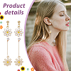 4 Pairs 4 Styles Flower Alloy Enamel Dangle Earrings for Women EJEW-AN0004-52-3