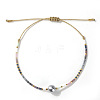 Glass Seed Beads Braided Beaded Bracelets for Women LZ3550-2-1