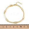 Brass Micro Pave Clear Cubic Zirconia Link Chain Bracelets for Women BJEW-F504-11G-5