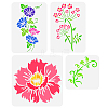 4Pcs 4 Styles PET Hollow Out Drawing Painting Stencils Sets DIY-WH0383-0084-1