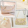 2Pcs Alloy Enamel Lilac Butterfly and Pink Flower Pendant Aluminum Bag Decorative Chains HJEW-BBC0001-38-6