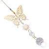 Glass Beads & 201 Stainless Steel Butterfly Hanging Suncatchers HJEW-JM04761-02-4