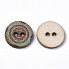 2-Hole Printed Wooden Buttons BUTT-ZX004-01A-06-2