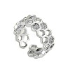 Fashionable Brass Micro Pave Cubic Zirconia Adjustable Cuff Rings FS-WG530FC-01-2
