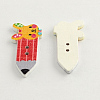 2-Hole Printed Wooden Buttons BUTT-R030-07-2