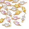 SHEGRACE Brass Pave Cubic Zirconia Oval Connector Charms XGRQ2O464-437G-1