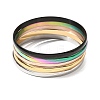 304 Stainless Steel Plain Bangles for Women Men BJEW-Z167-01M-02-5