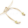 Adjustable Natural Pearl & Polymer Clay Disc Braided Beaded Bracelet for Women BJEW-O187-06-3