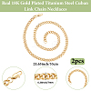 2Pcs 7mm Stainless Steel Cuban Link Chain Necklaces for Women Men NJEW-BBC0001-39A-2