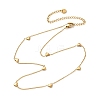 304 Stainless Steel Heart Link Chain Necklaces for Women NJEW-K296-02G-2