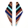 Transparent Resin & Walnut Wood Big Pendants LS-RESI-TAC0017-52-A01-2