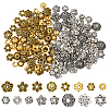 192Pcs 16 Styles Tibetan Style Alloy Bead Caps FIND-PA0001-07-1