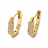 Cubic Zirconia Oval Hoop Earrings EJEW-E263-16G-1