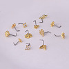 Brass Micro Pave Cubic Zirconia L-Shaped Nose Rings WGA70D4-19-4