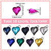 20Pcs 10 Colors Alloy Glass Pendants FIND-BM0001-18-2
