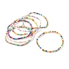 7Pcs 7 Styles Round Glass Seed Beaded Stretch Bracelets Sets BJEW-JB06327-1