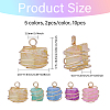 10Pcs 5 Colors Electroplated Natural Quartz Copper Wire Wrapped Pendants PALLOY-CA00020-2