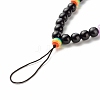 Round Imitation Cat Eye Resin Beads & Transparent Stripe Resin Beads Mobile Straps HJEW-JM00584-2