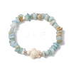 Natural Flower Amazonite Chip Beaded Stretch Bracelets BJEW-JB10689-03-1